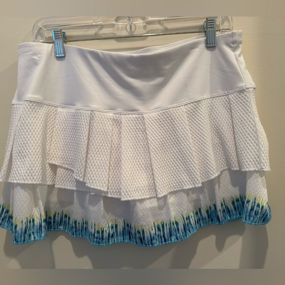 Lucky in Love White and Blue Tennis Skirt